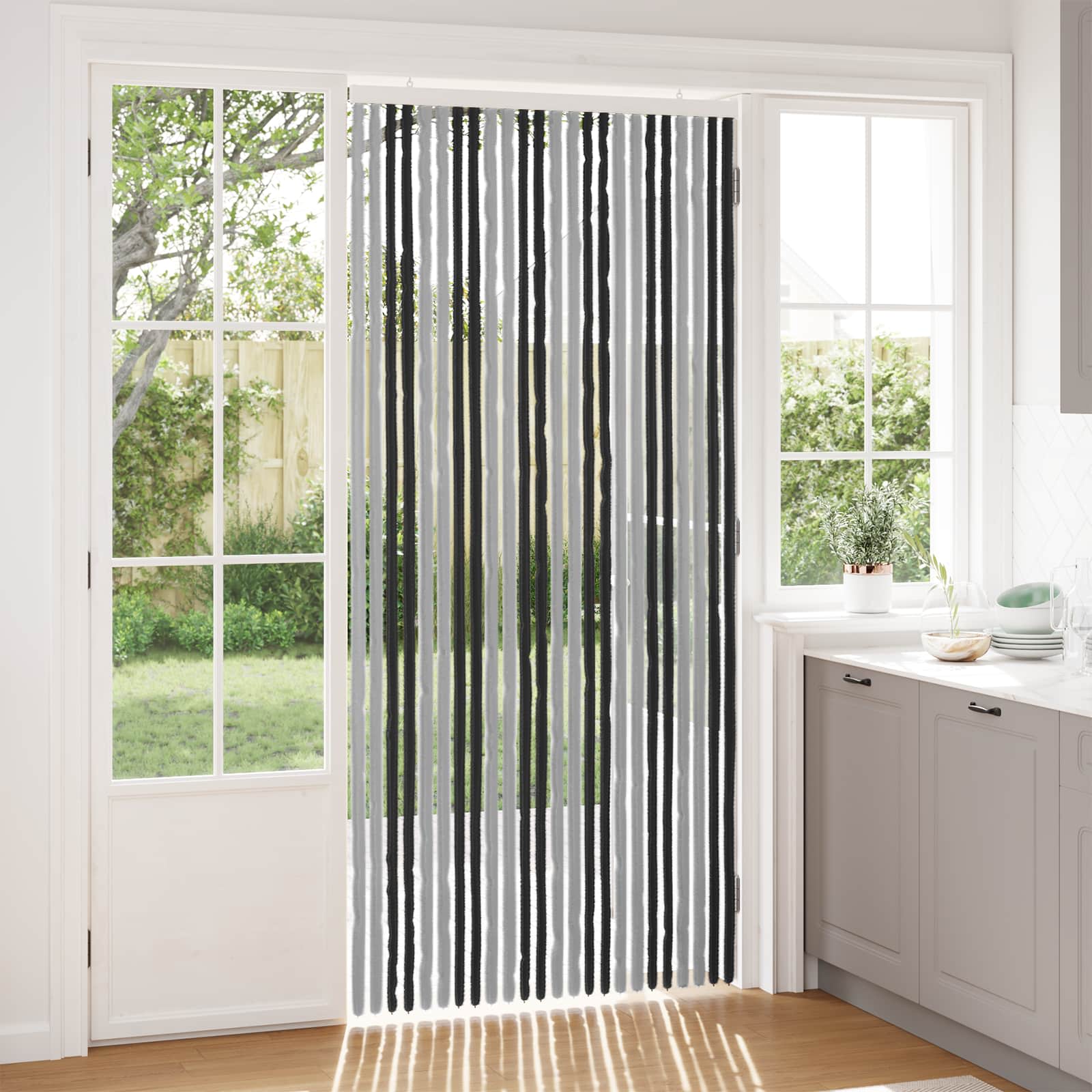 Insecten Gordijn Chenille Grijs en zwart 100 x 220 cm 100% PP image 1