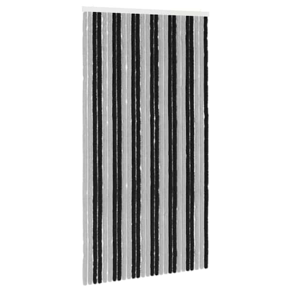 vidaXL S&auml;&auml;sev&otilde;rk Chenille Hall ja must 118 x 220 cm 100% PP