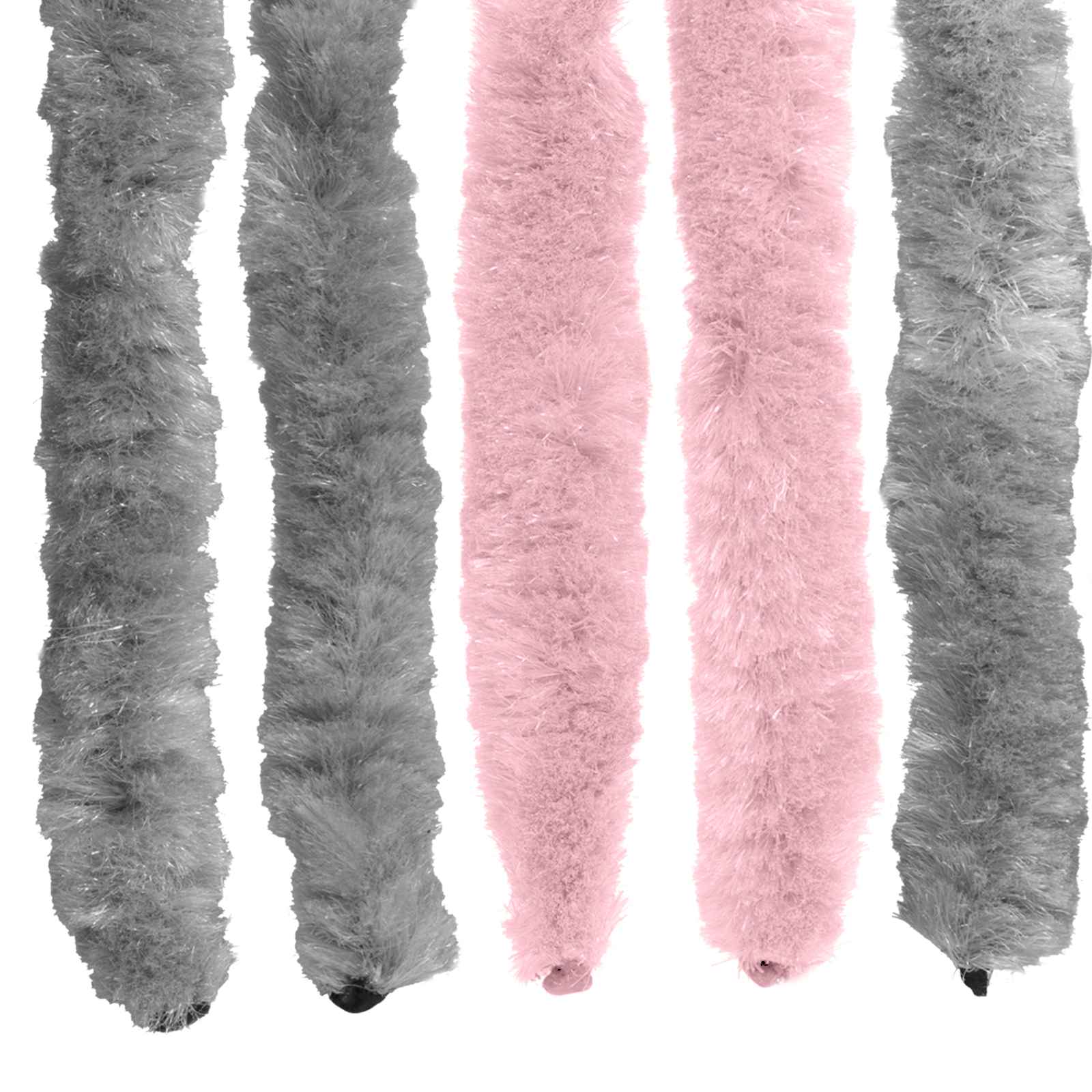 Insecten Gordijn Chenille Zilvergrijs en Roze 100 x 230 cm image 5