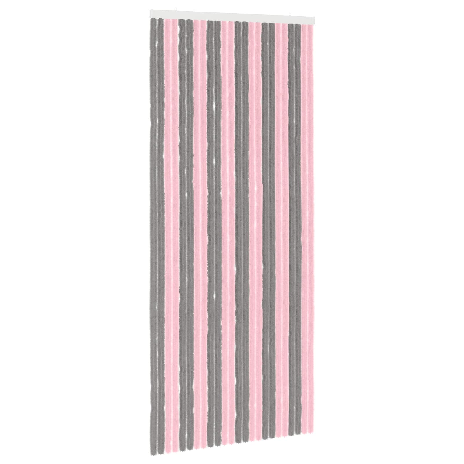Insecten Gordijn Chenille Zilvergrijs en Roze 100 x 230 cm image 2