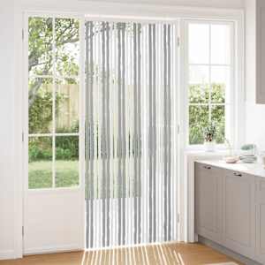 Záclona proti hmyzu Chenille Šedá a bílá 100 x 230 cm 100% PP - obrázek 1