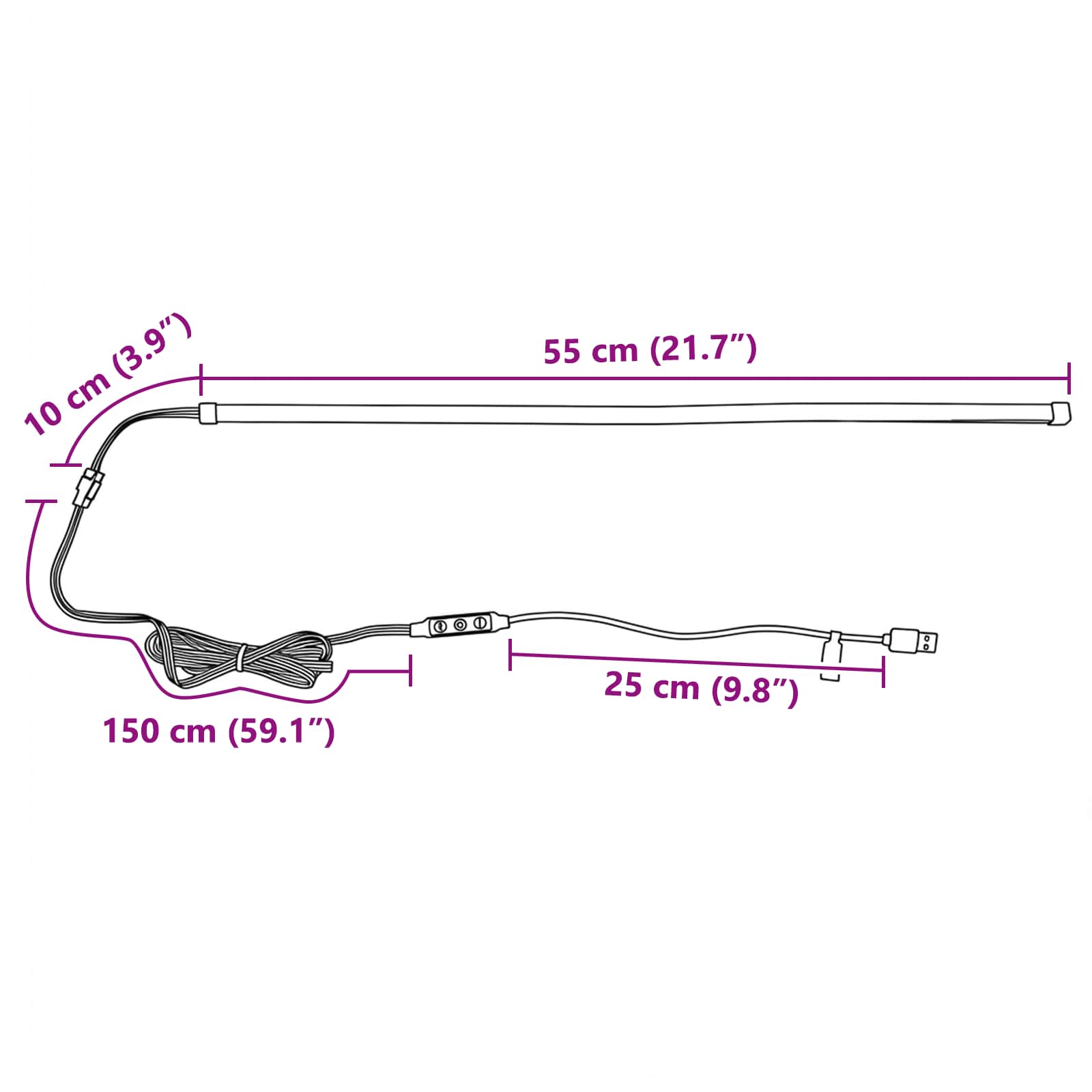 LED-strip 55 cm Meerkleurig PVC image 4