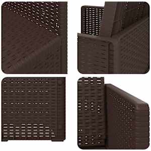 Zahradní jídelní židle 2 pcs Hnědá PP - obrázek 8