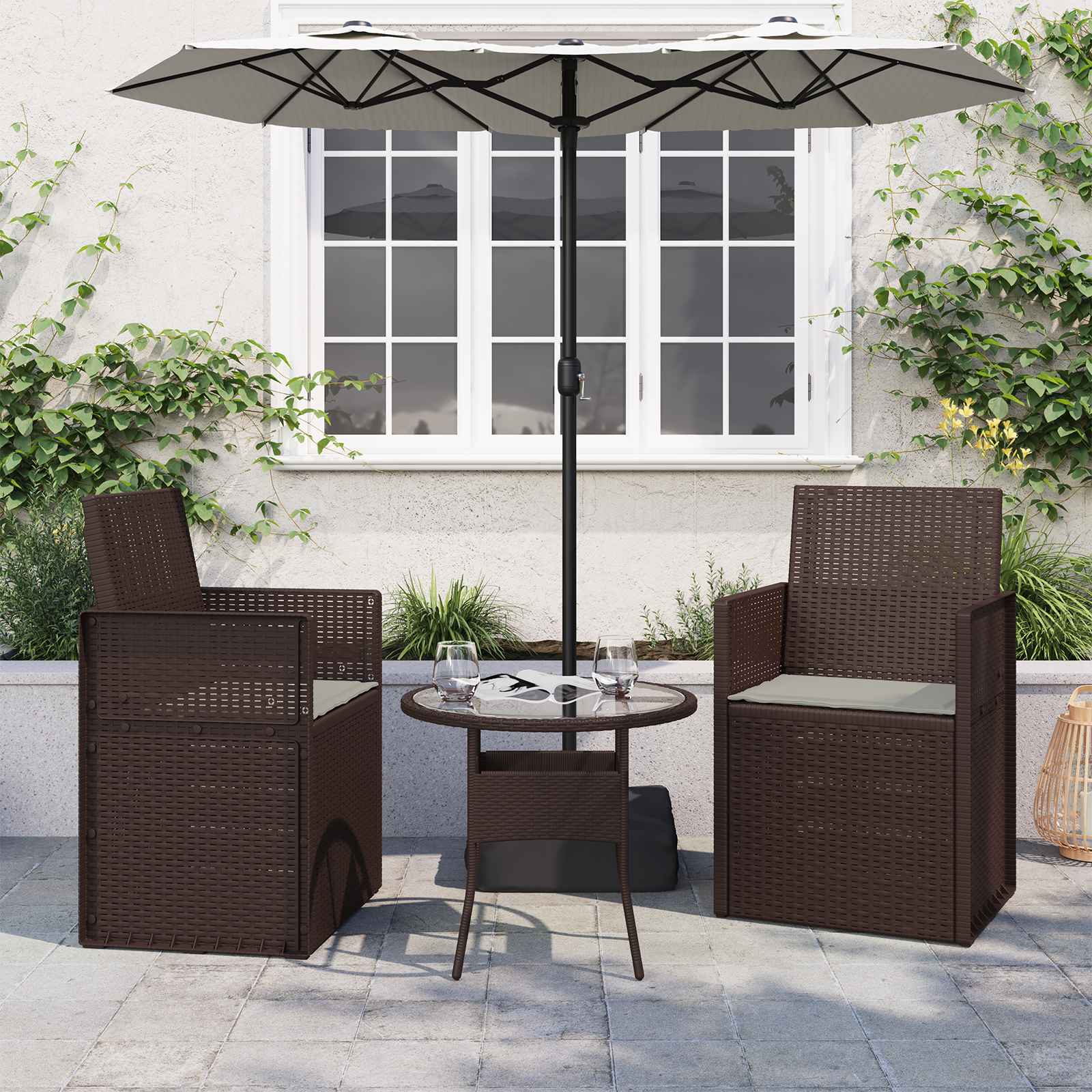 Zitkussens 2 pcs Lichtgrijs 47 x 36 x 2 cm Polyester image 1