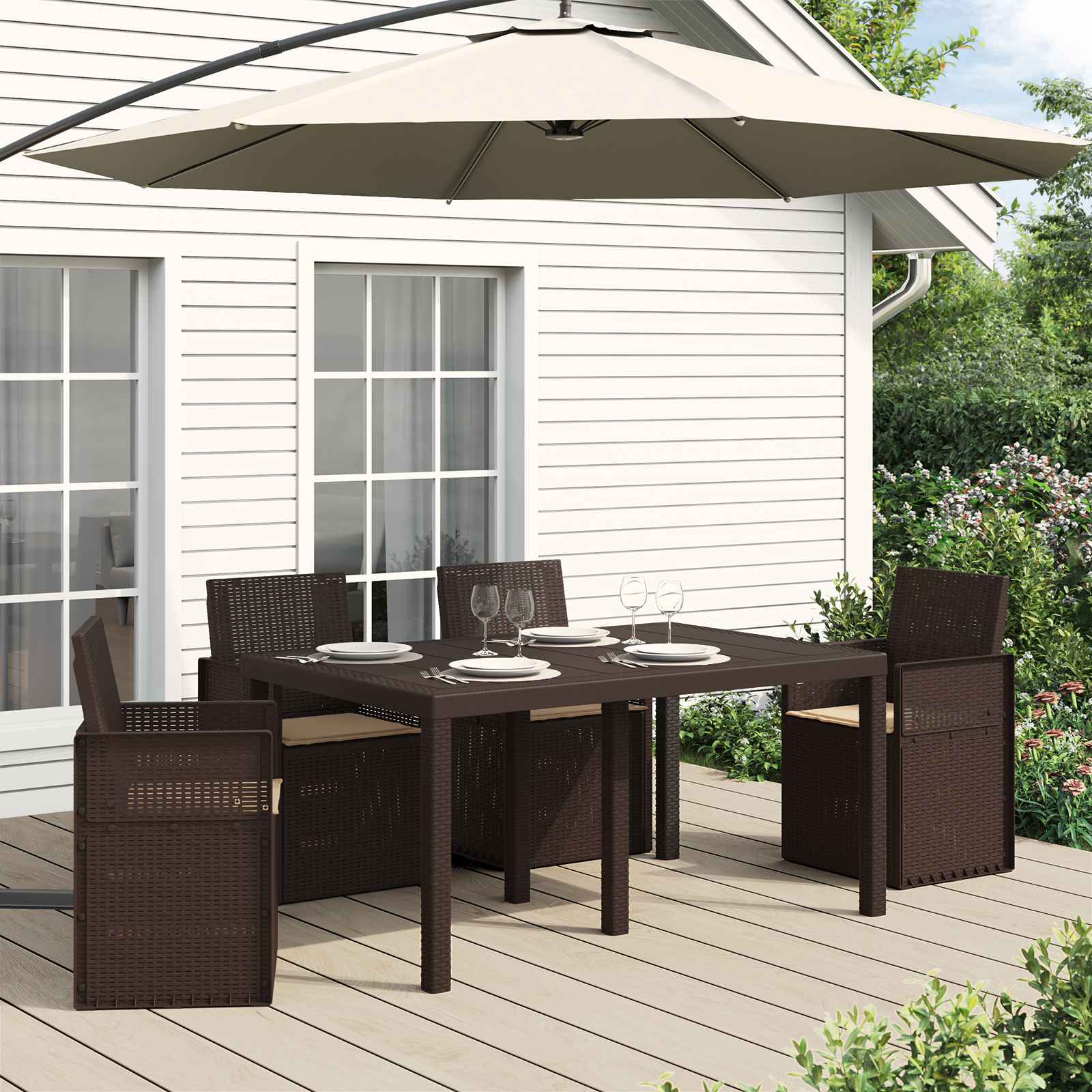 Zitkussens 4 pcs Taupe 47 x 36 x 2 cm Polyester image 1