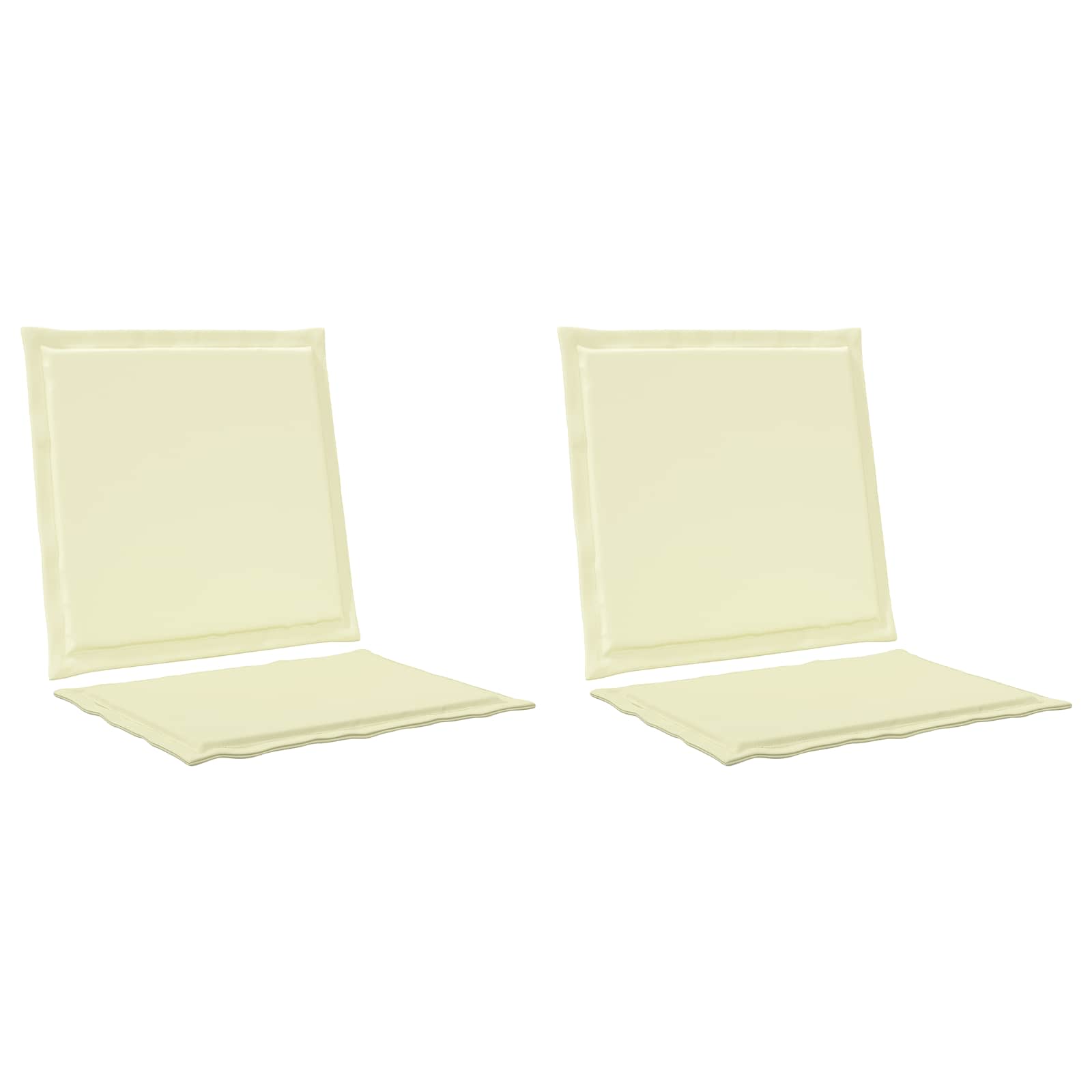 Zit- en Rugkussens 2 pcs Crèmekleurig 47 x 45 x 2 cm Polyester image 2