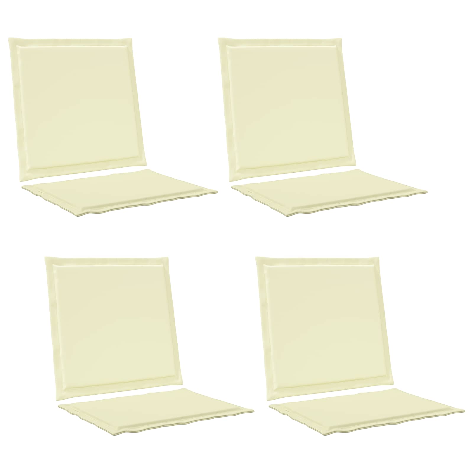 Zit- en Rugkussens 4 pcs Crèmekleurig 47 x 45 x 2 cm Polyester image 2