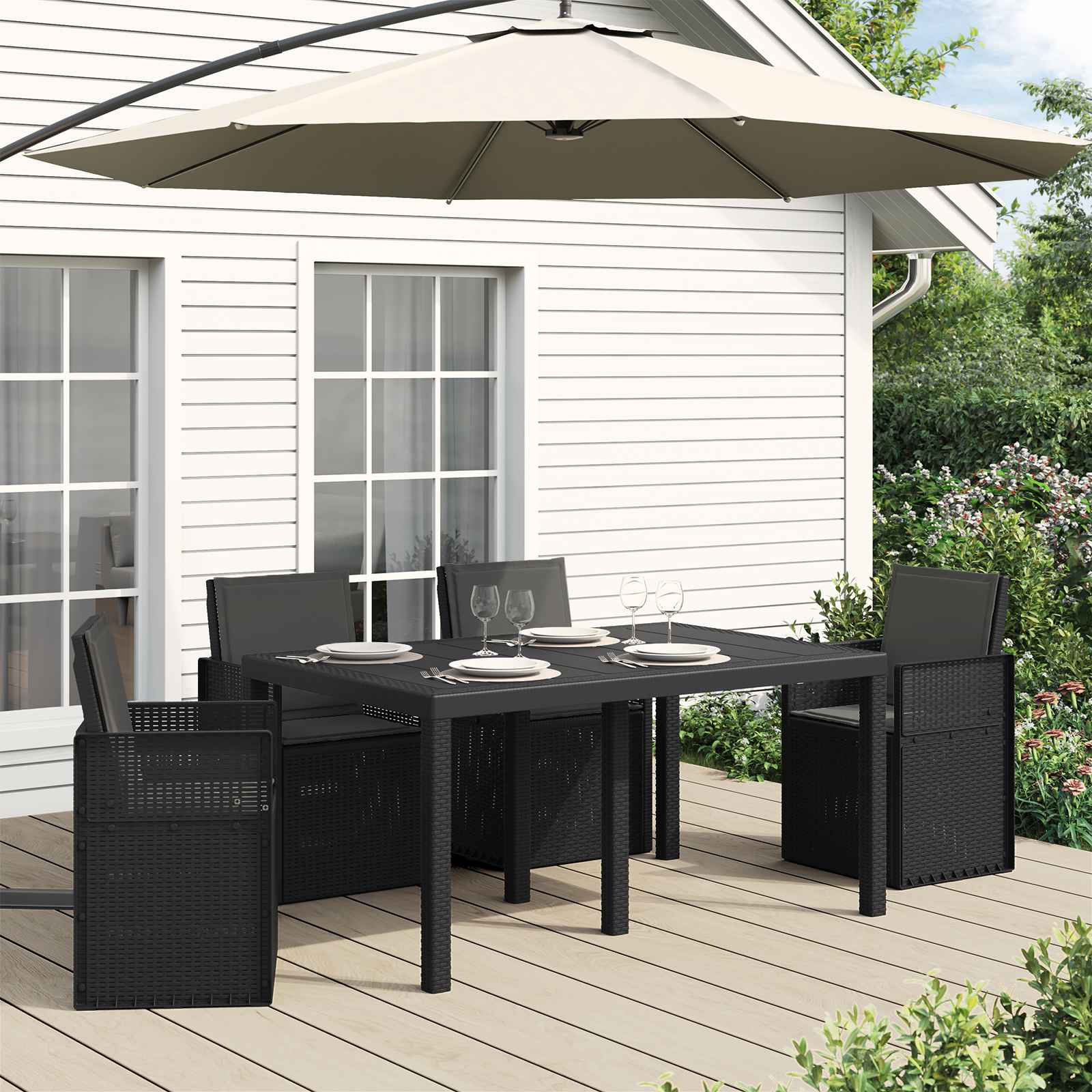 vidaXL Perne pentru șezut și spătar 4 pcs Antracit 47 x 45 x 2 cm