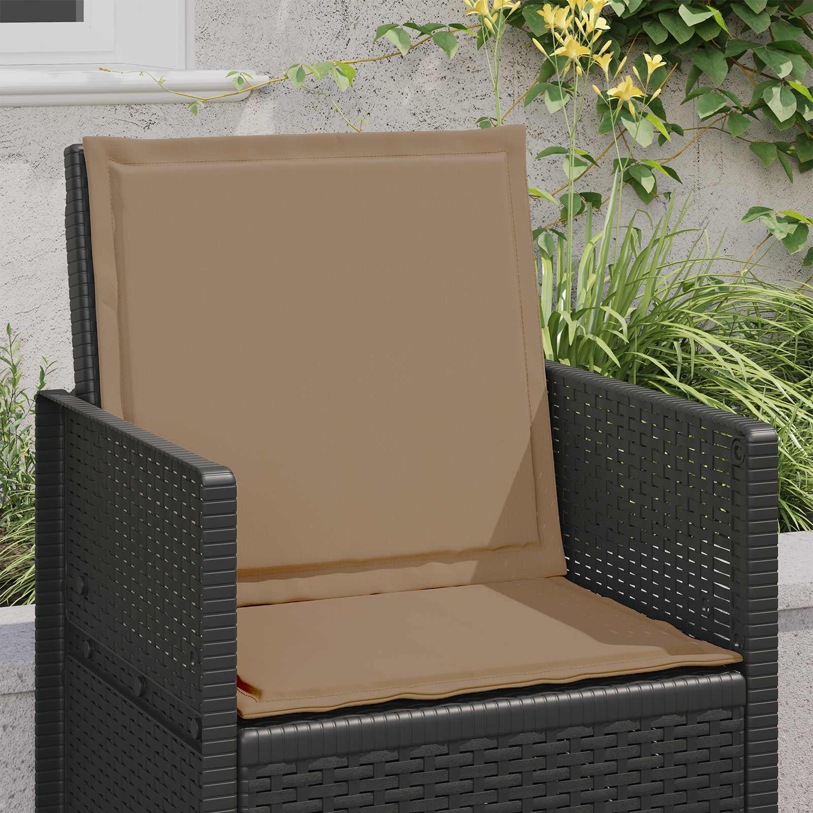 Zit- en Rugkussens 4 pcs Taupe 47 x 45 x 2 cm Polyester image 4