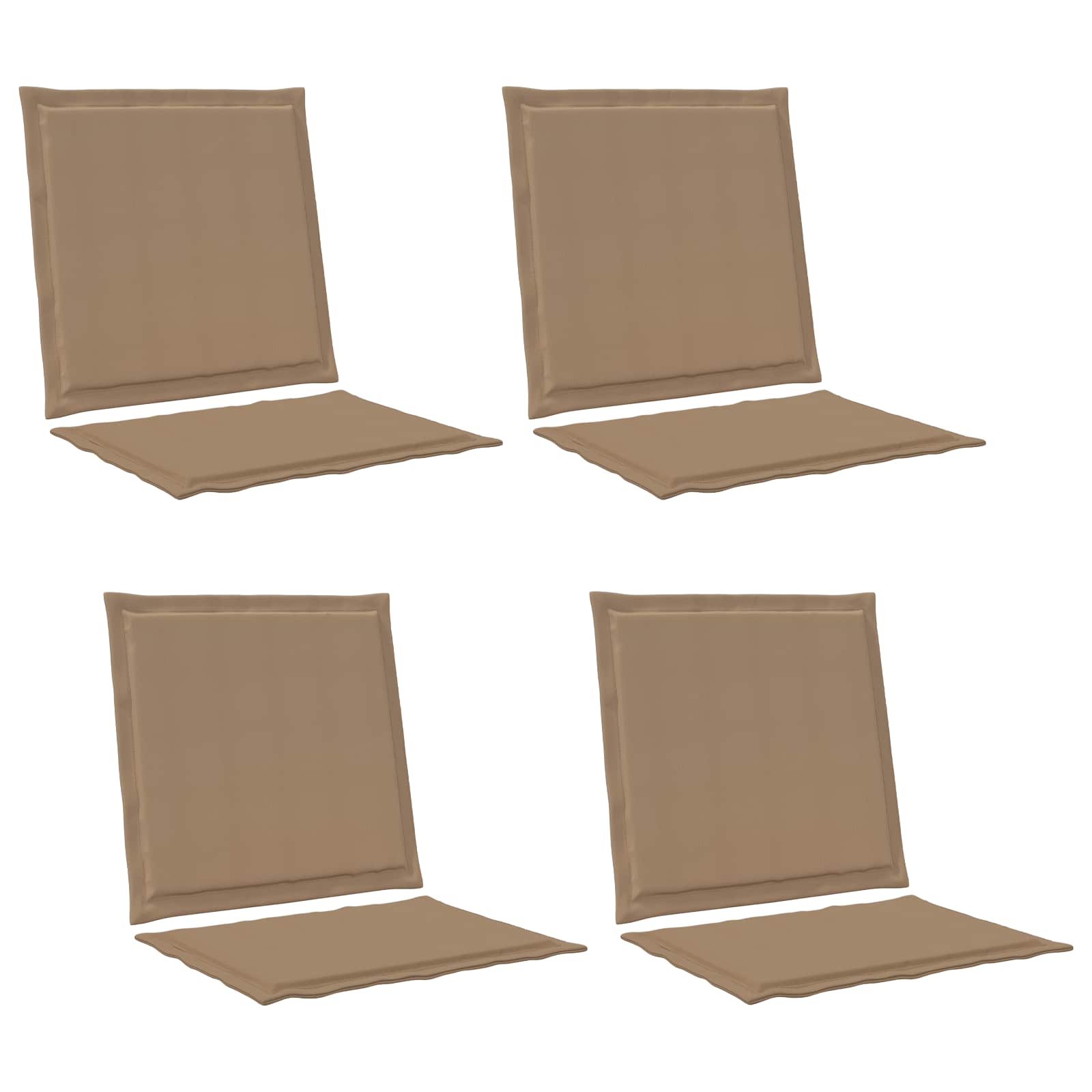Zit- en Rugkussens 4 pcs Taupe 47 x 45 x 2 cm Polyester image 2