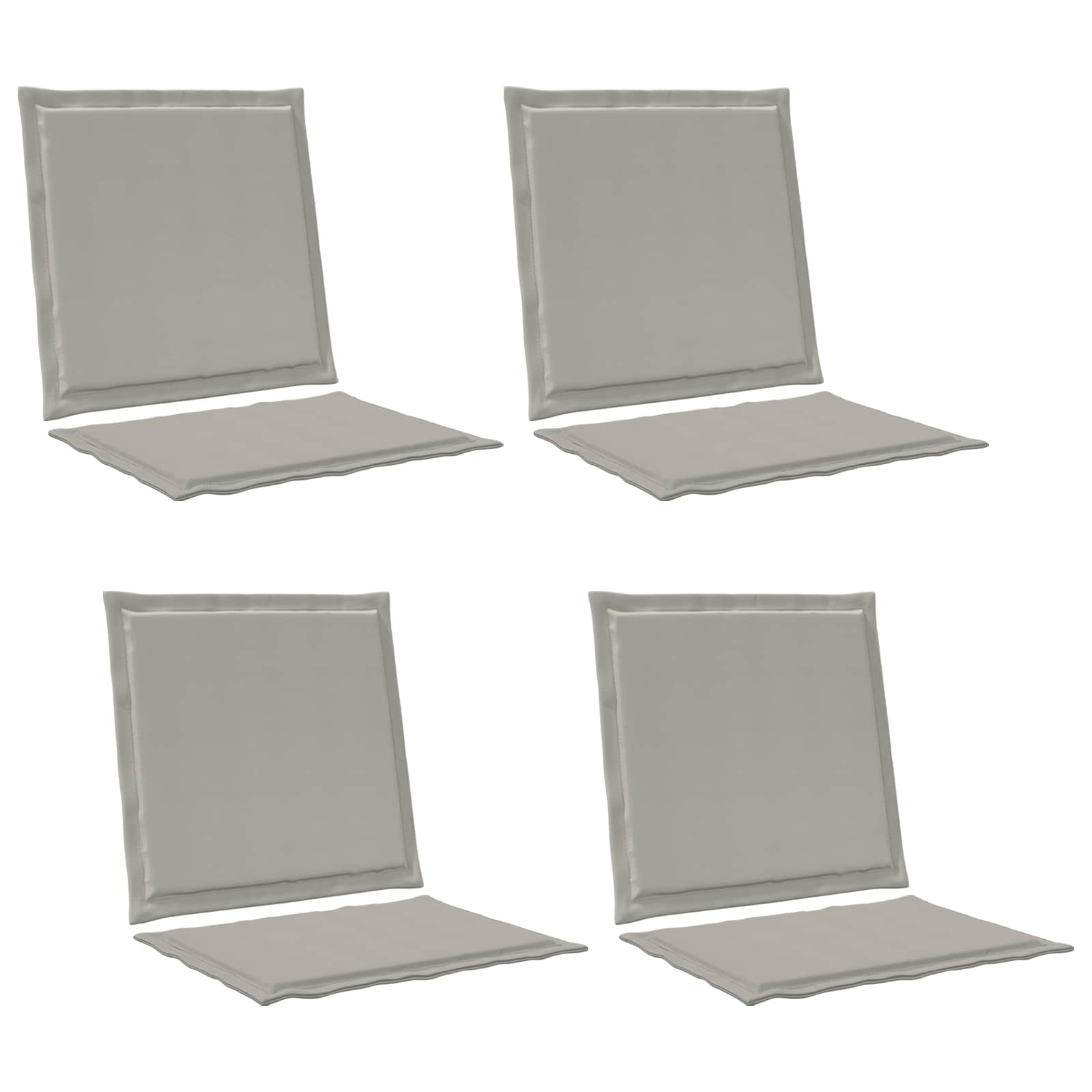 Zit- en Rugkussens 4 pcs Lichtgrijs 47 x 45 x 2 cm Polyester image 2