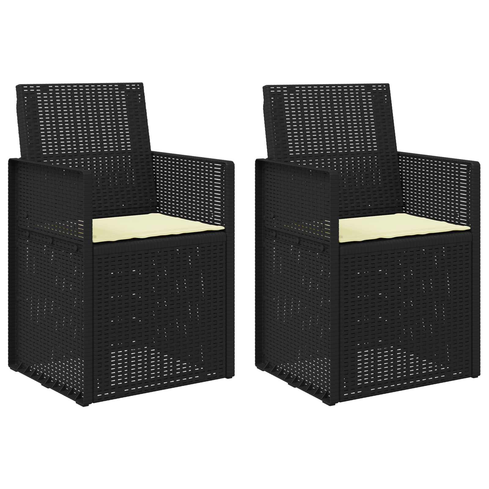 Vrtni jedilni stoli 2 pcs Antracit in krem PP - slika 2
