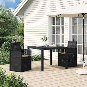 Vrtni jedilni stoli 2 pcs Antracit in taupe PP