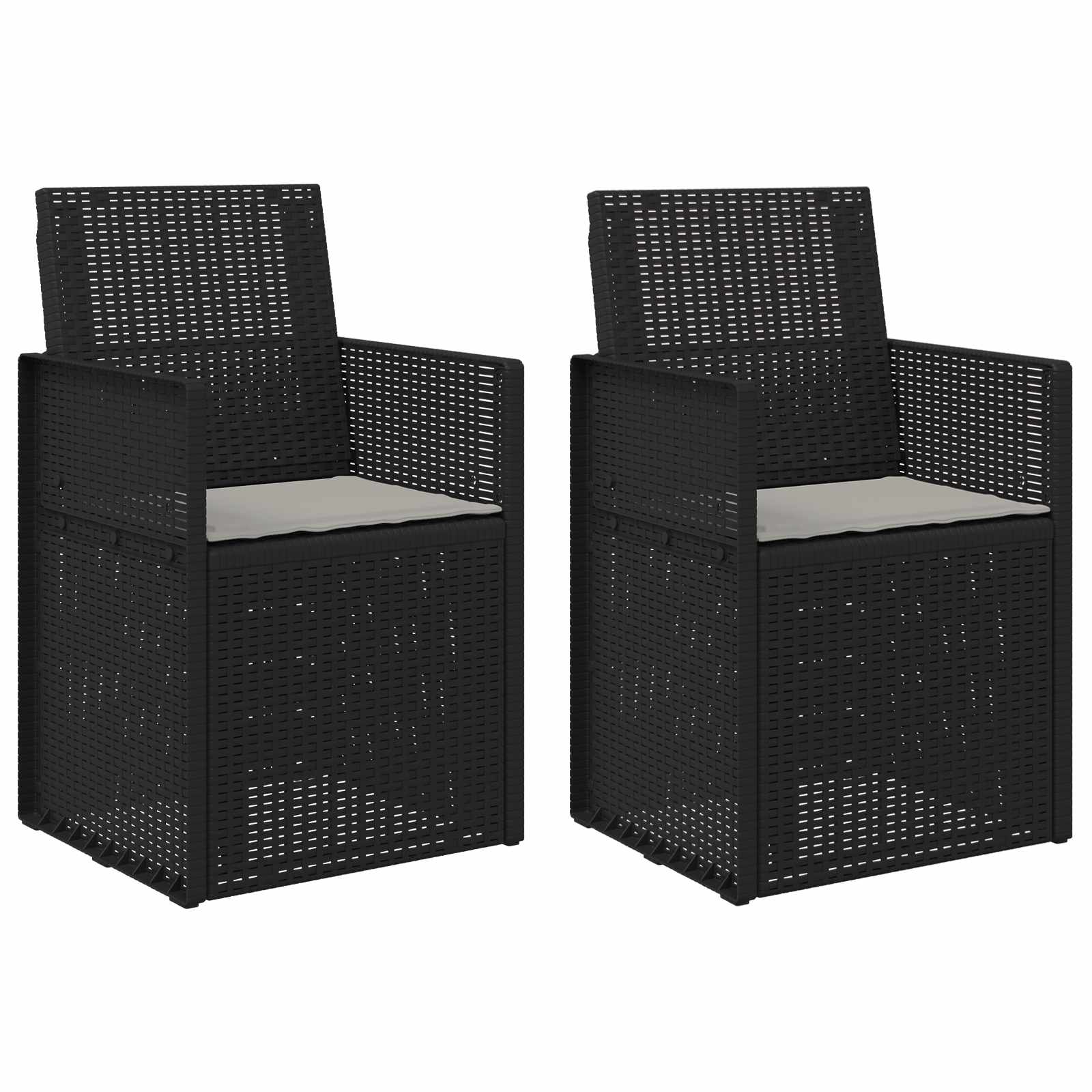 Vrtni jedilni stoli 2 pcs Antracit in svetlo siva PP - slika 2