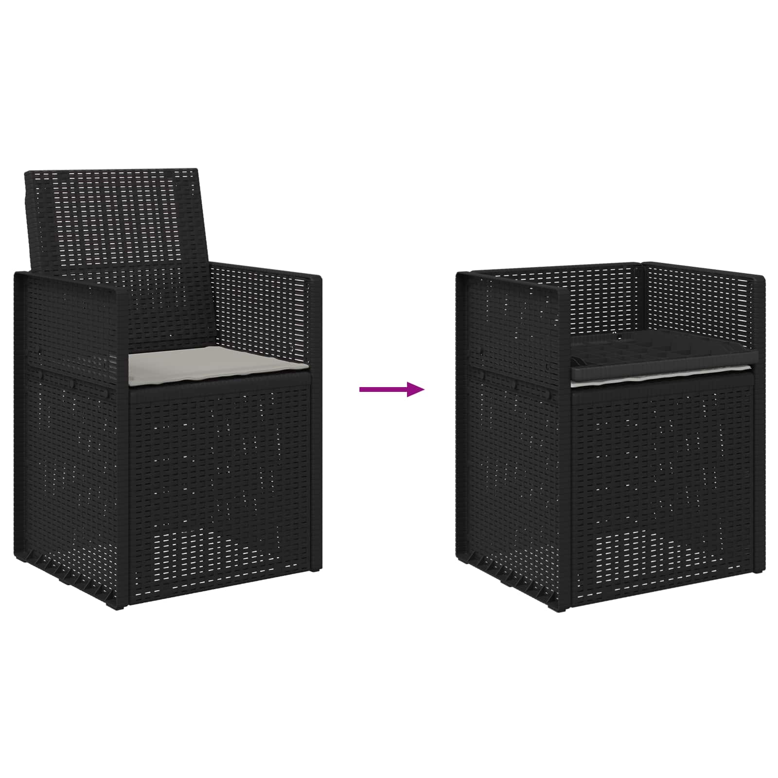 Vrtni jedilni stoli 2 pcs Antracit in svetlo siva PP - slika 9