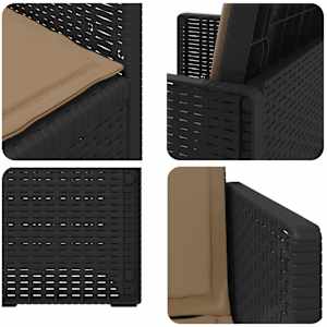 Zahradní jídelní židle 2 pcs Antracitová a taupe PP - obrázek 8