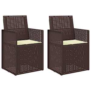 Zahradní jídelní židle 2 pcs Hnědá a krémová PP - obrázek 2