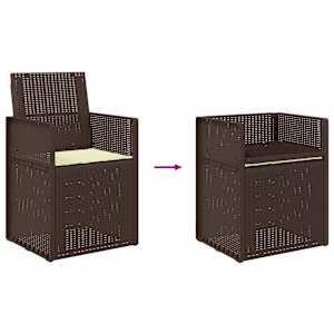 Zahradní jídelní židle 2 pcs Hnědá a krémová PP - obrázek 9