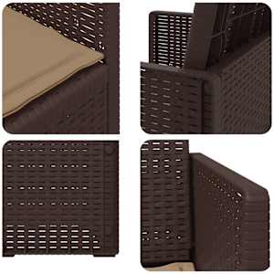 Zahradní jídelní židle 2 pcs Hnědá a taupe PP - obrázek 8
