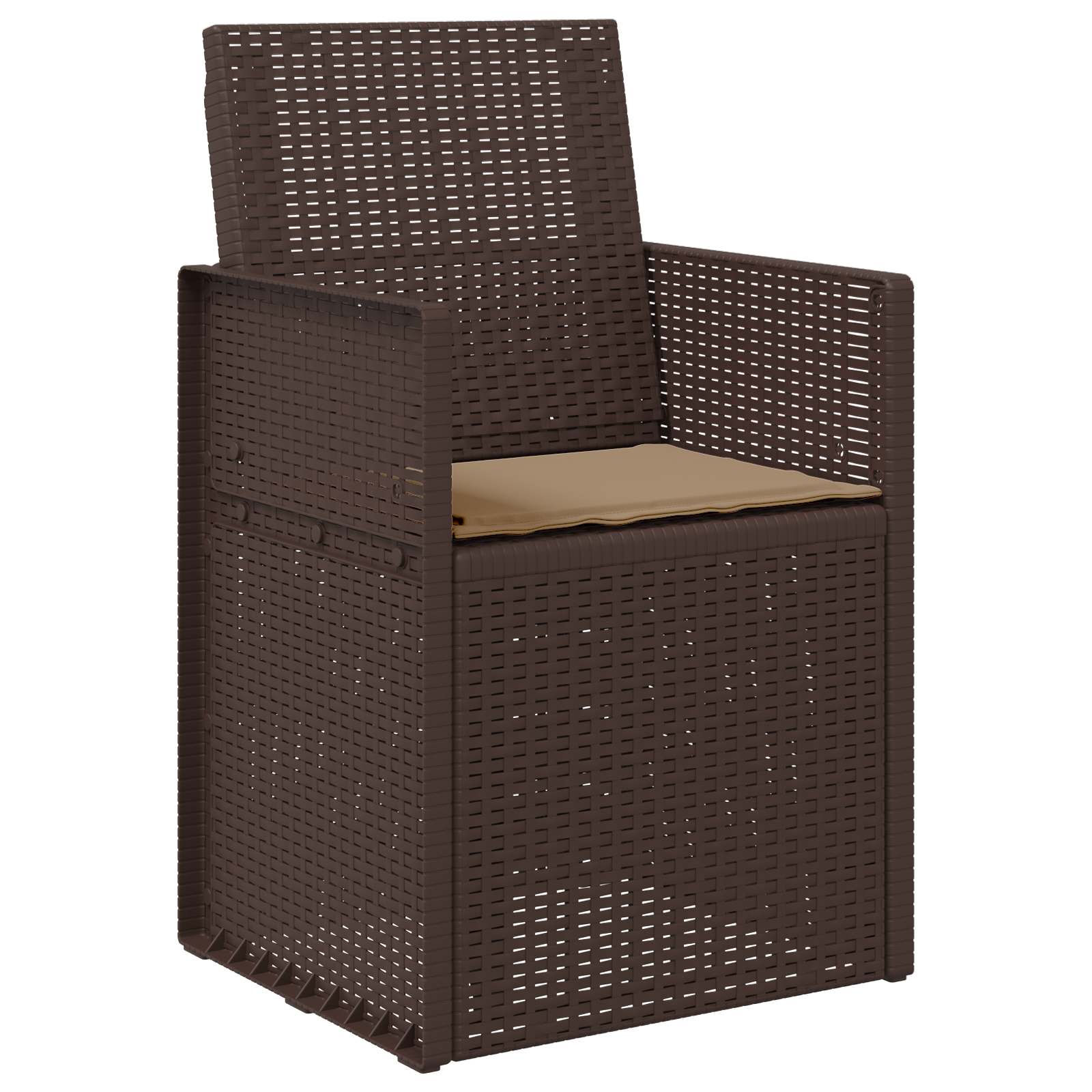 Vrtni jedilni stoli 2 pcs Rjava in taupe PP - slika 4