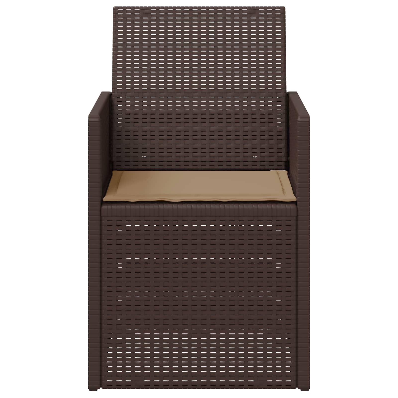 Vrtni jedilni stoli 2 pcs Rjava in taupe PP - slika 5