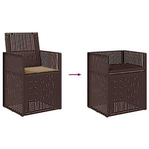Zahradní jídelní židle 2 pcs Hnědá a taupe PP - obrázek 9