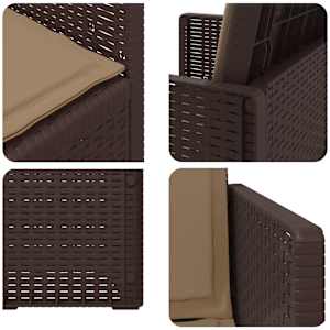 Zahradní jídelní židle 2 pcs Hnědá a taupe PP - obrázek 8