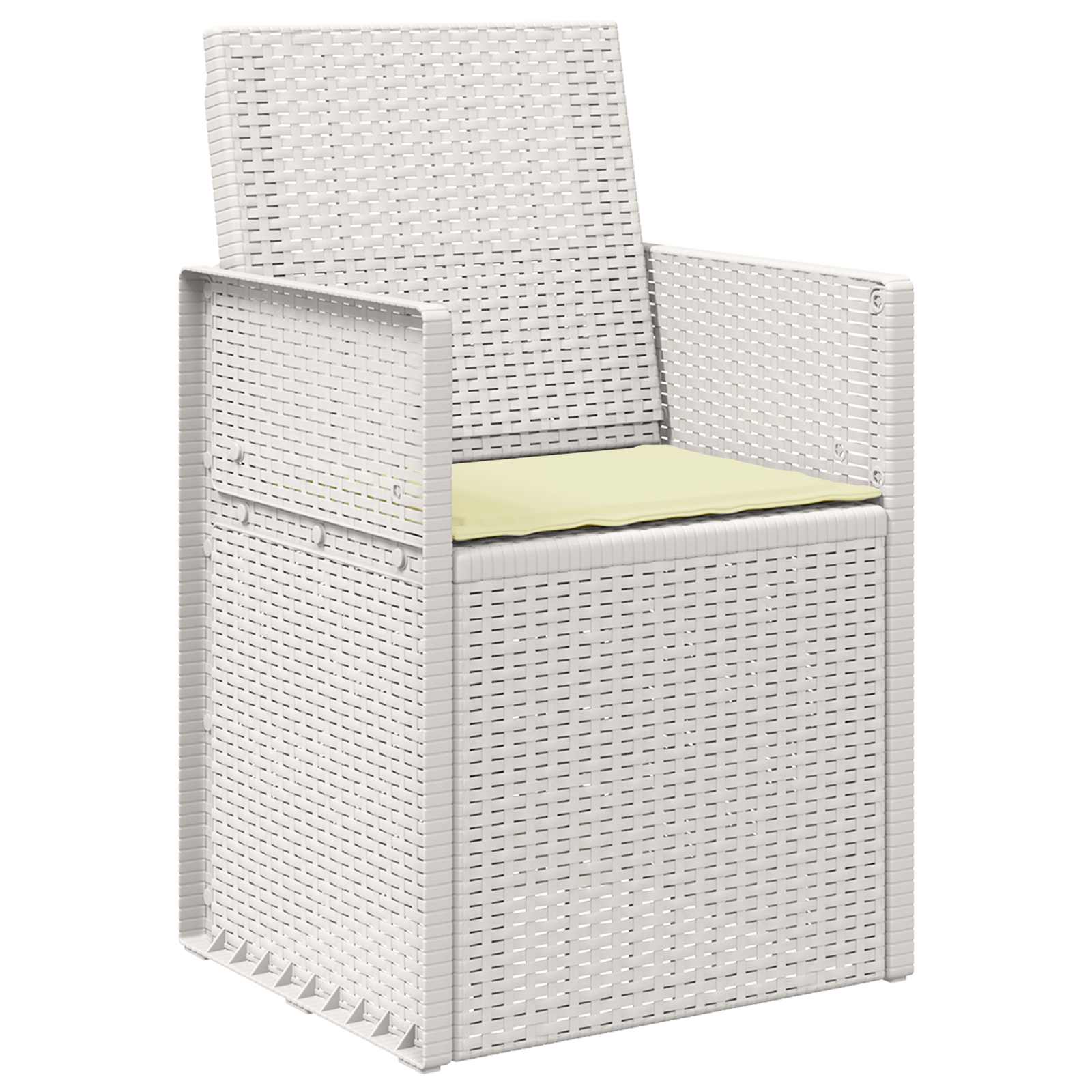 Vrtni jedilni stoli 2 pcs Bela in krem PP - slika 4