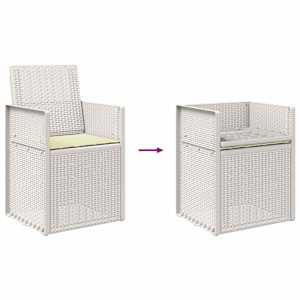 Zahradní jídelní židle 2 pcs Bílá a krémová PP - obrázek 9