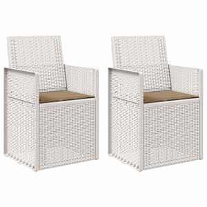 Zahradní jídelní židle 2 pcs Bílá a taupe PP - obrázek 2