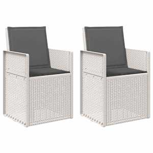 Zahradní jídelní židle 2 pcs Bílá a antracitová PP - obrázek 2