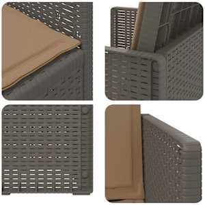 Zahradní jídelní židle 2 pcs Světle šedá, Šedobéžová PP - obrázek 8