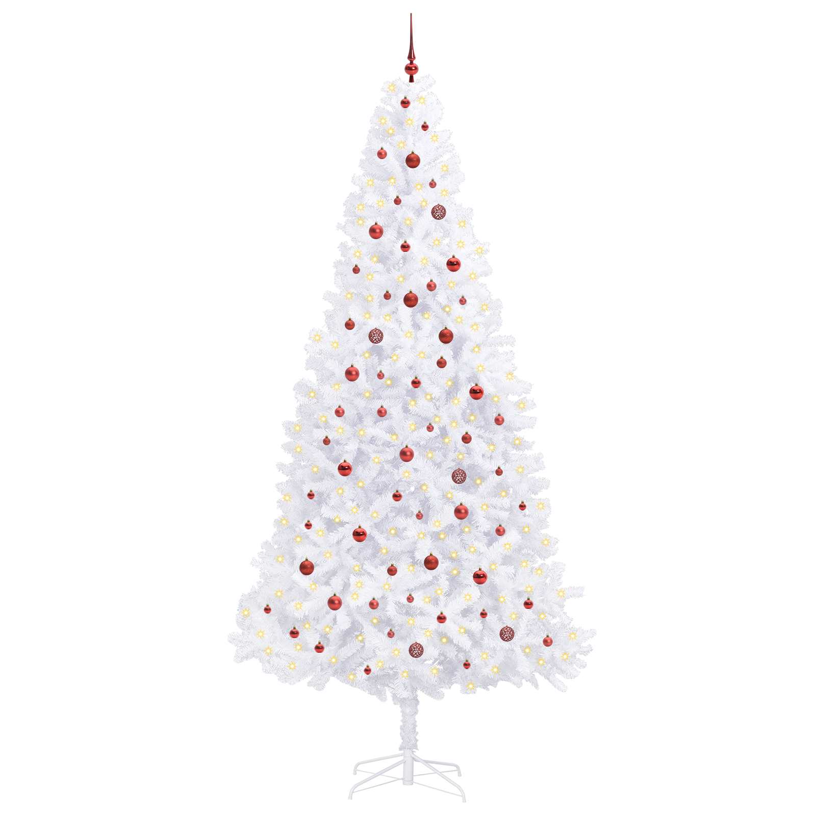 Sapin de Noël artificiel avec 300 LED Blanc 300 cm PVC et Acier – Image 3