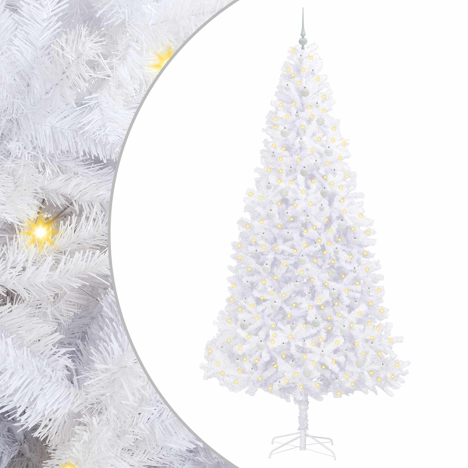 Sapin de Noël artificiel avec 300 LED Blanc 300 cm PVC et Acier – Image 2