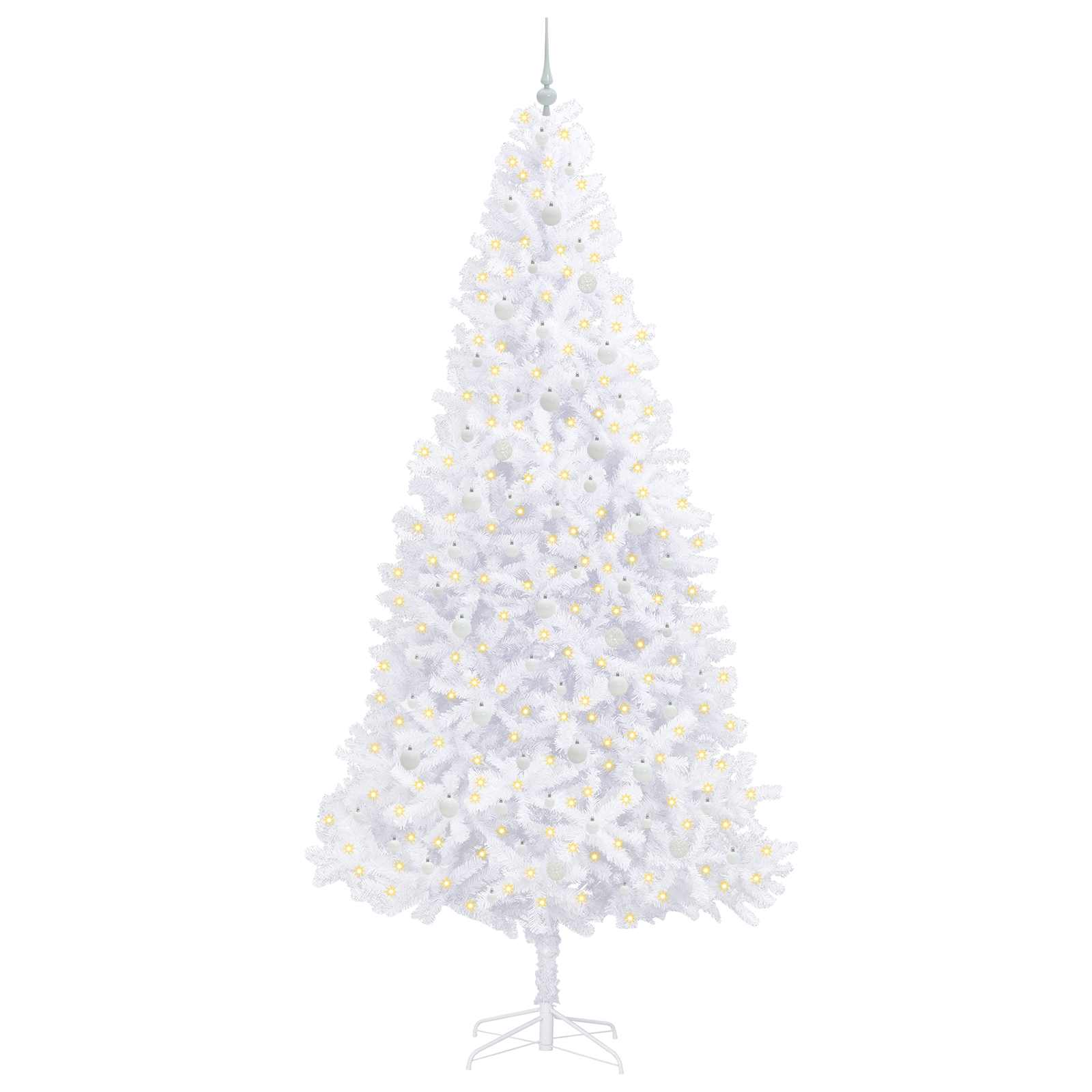 Sapin de Noël artificiel avec 300 LED Blanc 300 cm PVC et Acier – Image 3
