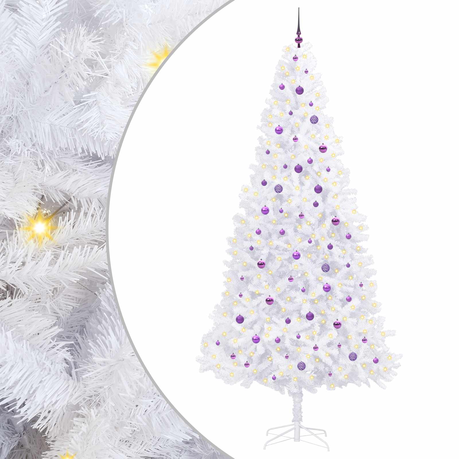 Sapin de Noël artificiel avec 300 LED Blanc 300 cm PVC et Acier – Image 2