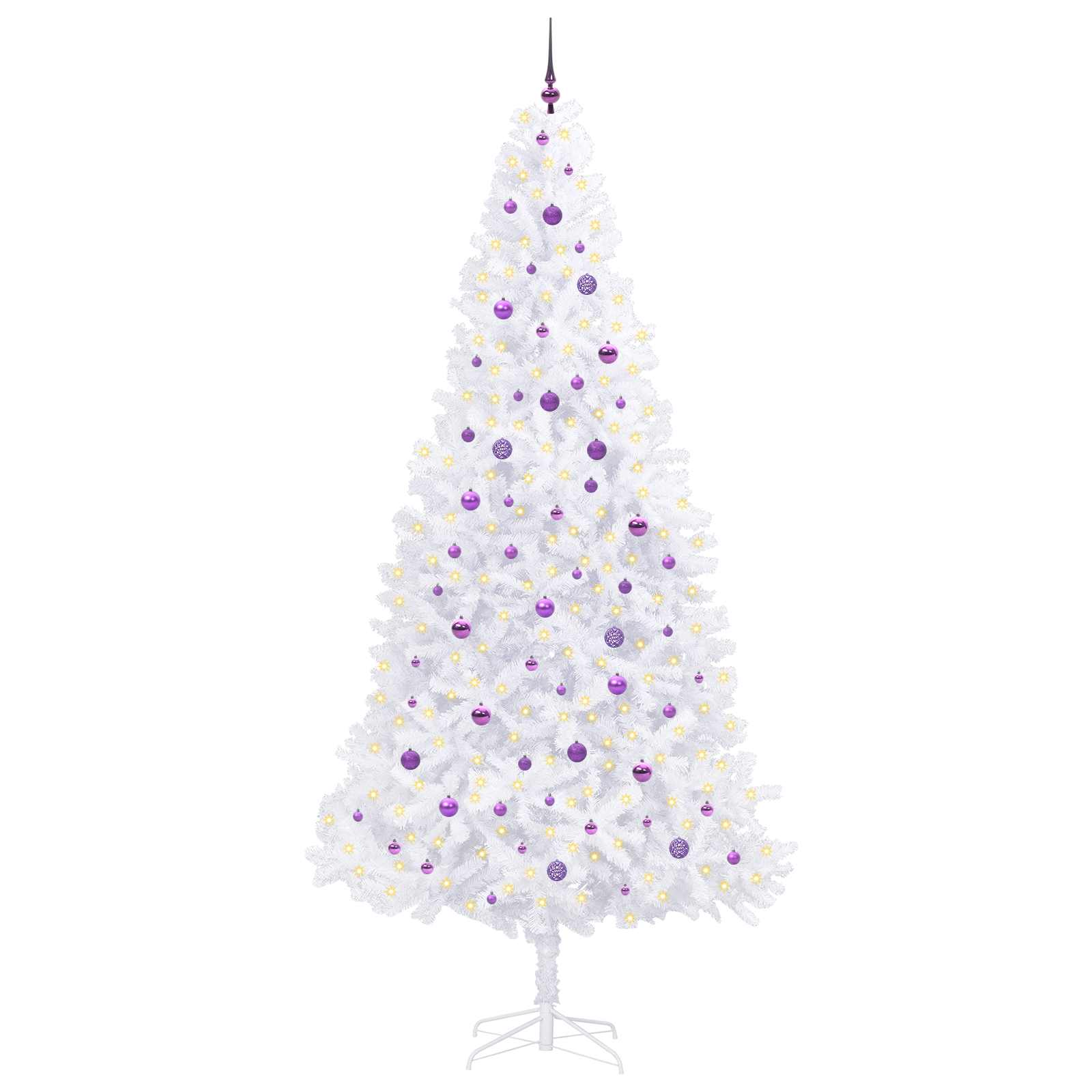 Sapin de Noël artificiel avec 300 LED Blanc 300 cm PVC et Acier – Image 3