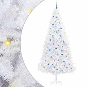 vidaXL Tehisj&otilde;ulupuu koos 300 LED-iga Valge 300 cm PVC ja teras