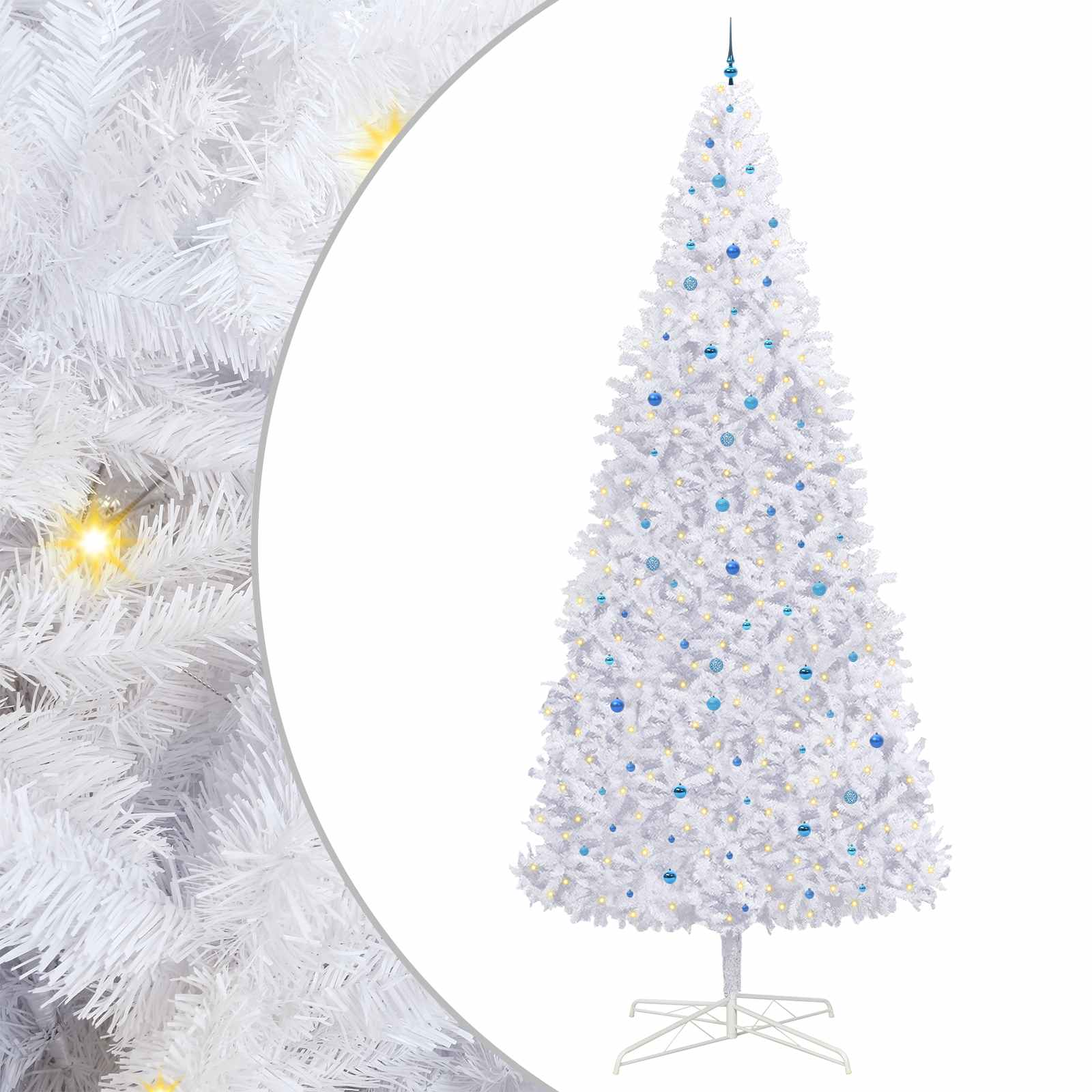 vidaXL Kunstkerstboom Wit 400 cm PVC en staal, foto 3