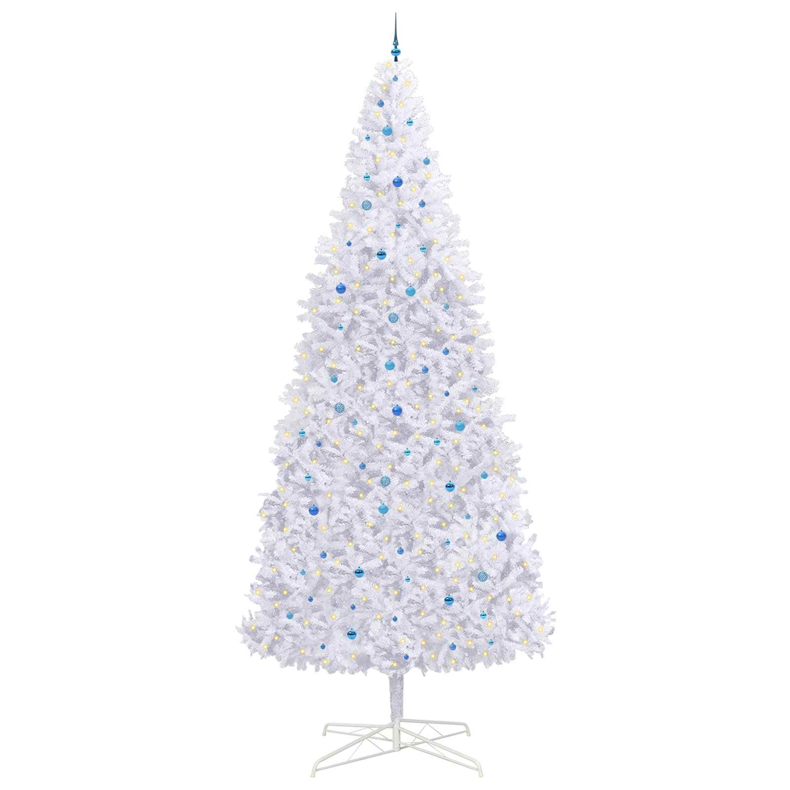 vidaXL Kunstkerstboom Wit 400 cm PVC en staal, foto 2