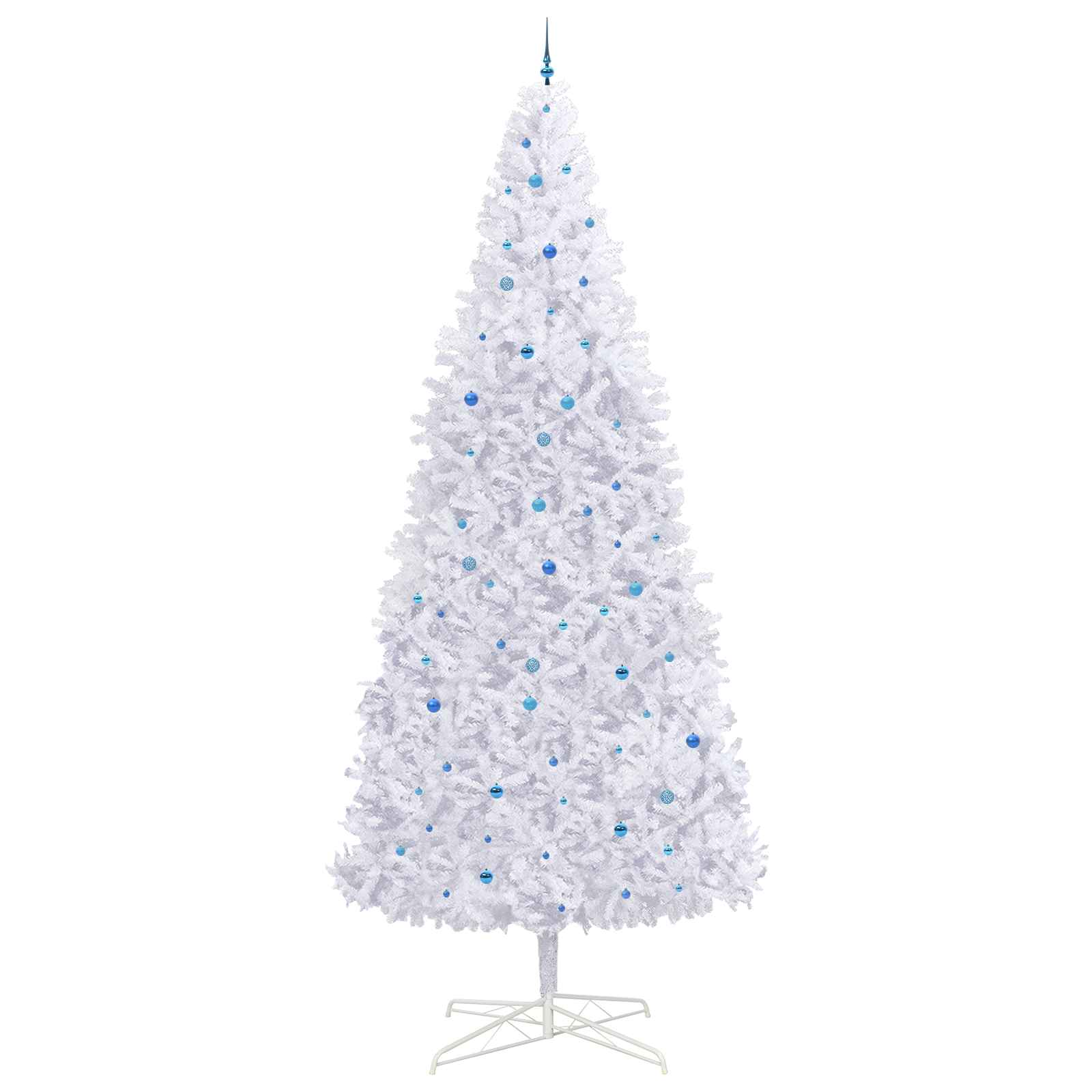 vidaXL Kunstkerstboom Wit 400 cm PVC en staal, foto 4