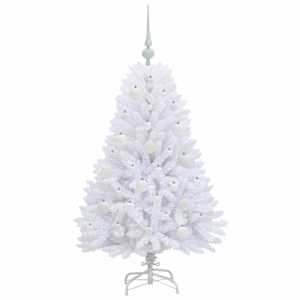 Umělý Skládací Vánoční Strom s stojanem Bílá 120 cm PVC a ocel - obrázek 4