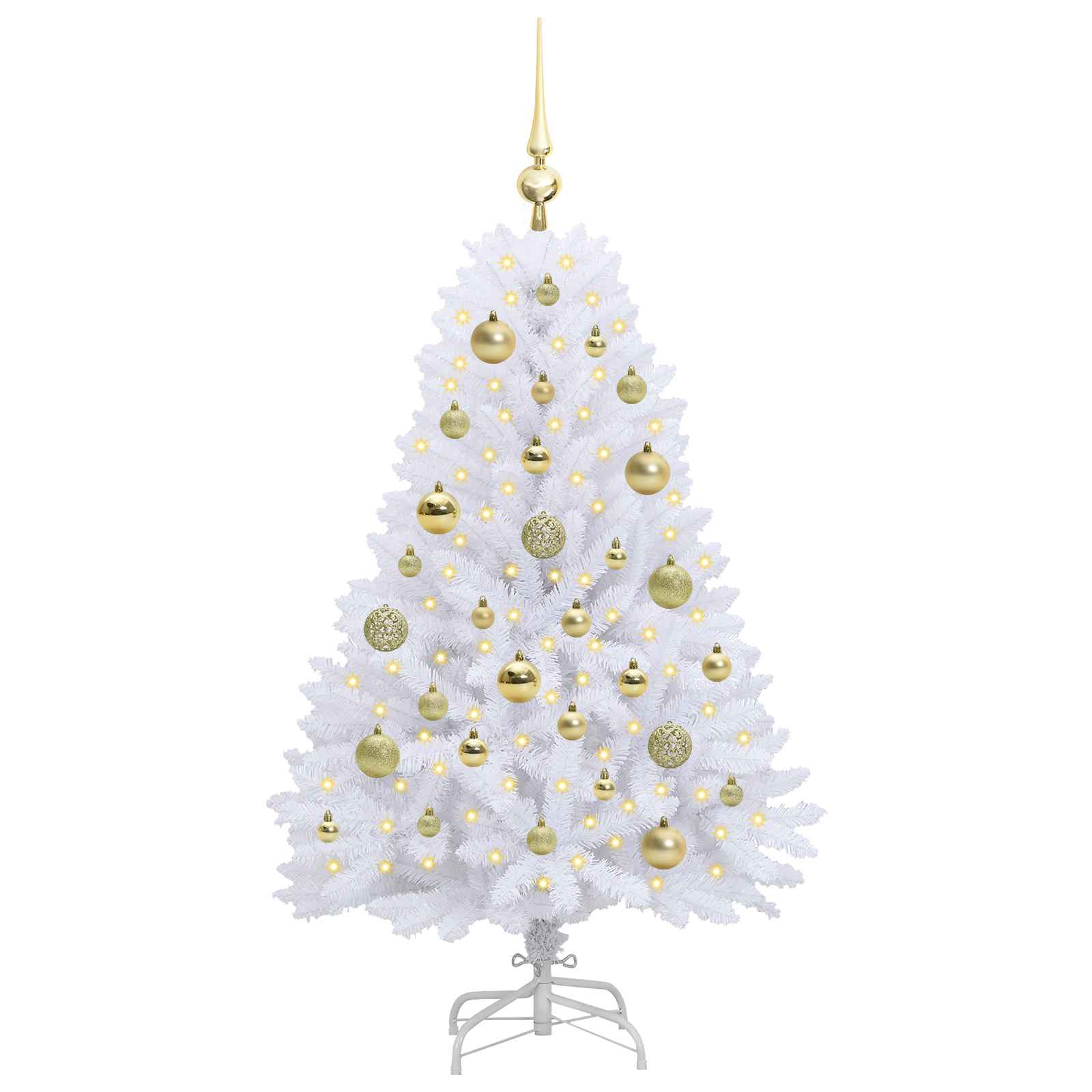 Sapin de Noël Artificiel à Branches Articulées Blanc 120 cm – Image 3