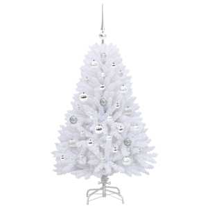 Umělý Skládací Vánoční Strom s stojanem Bílá 120 cm PVC a ocel - obrázek 4