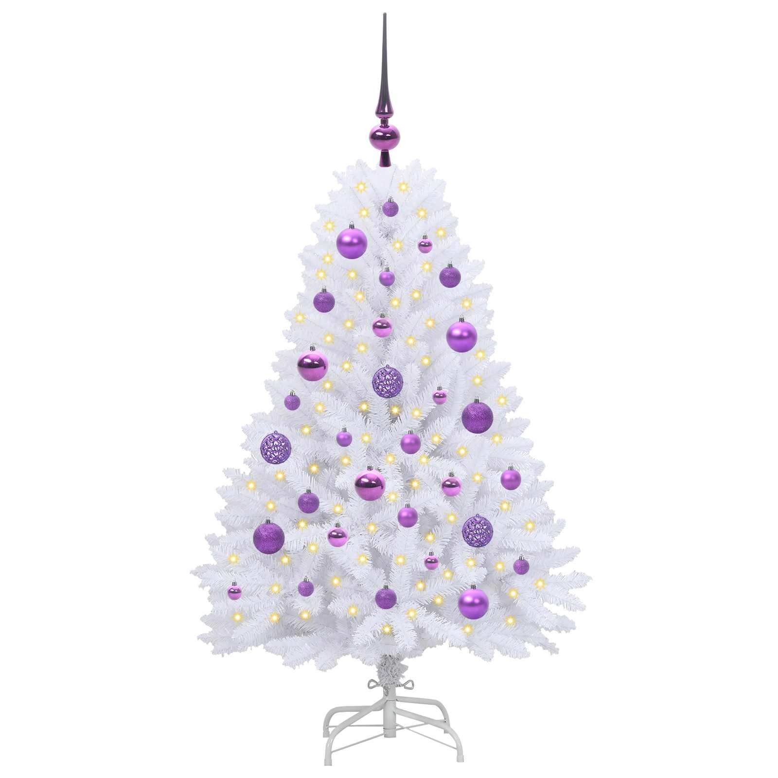 Sapin de Noël Artificiel à Branches Articulées Blanc 120 cm – Image 3