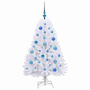 Umělý Skládací Vánoční Strom s stojanem Bílá 120 cm PVC a ocel - obrázek 4