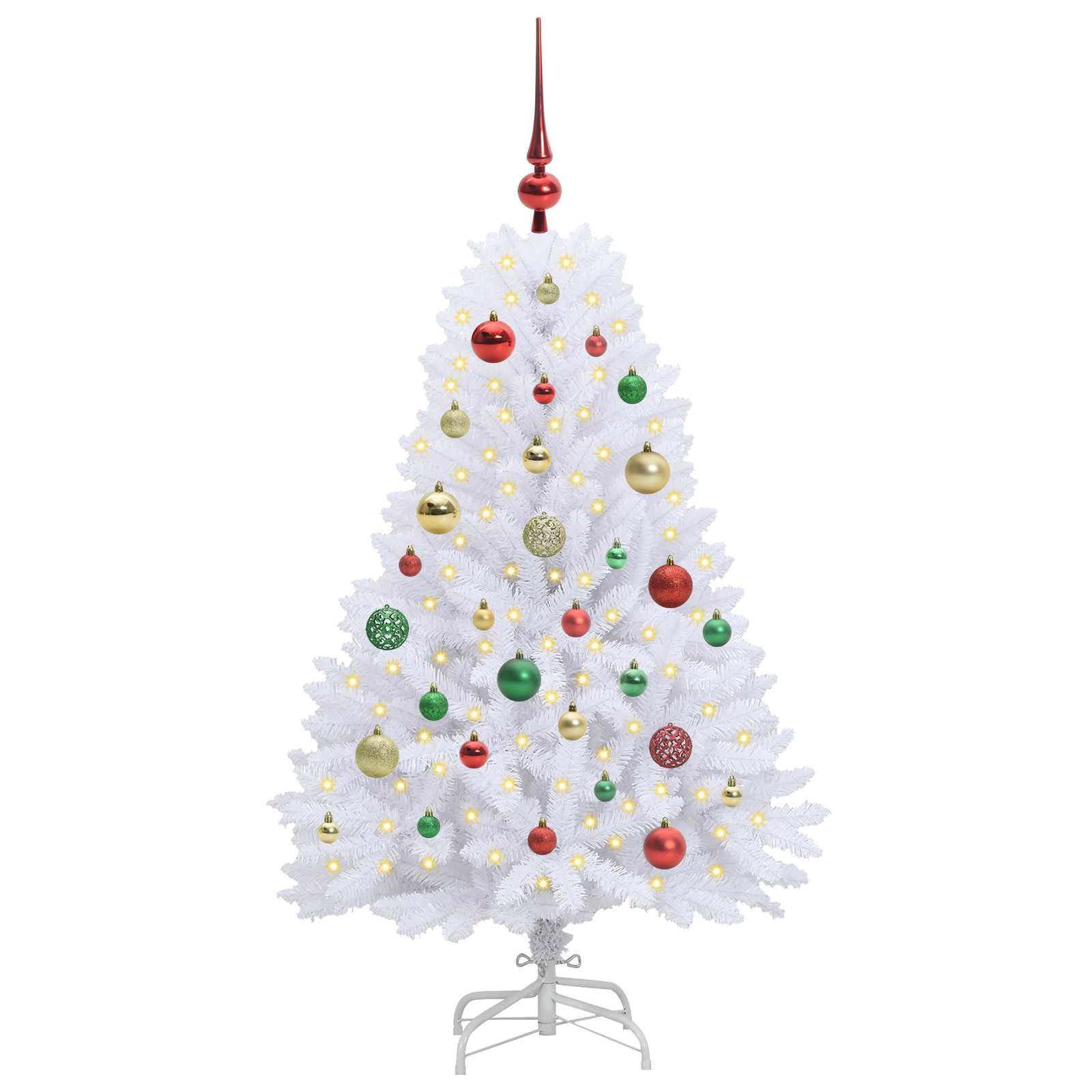 Sapin de Noël Artificiel à Branches Articulées Blanc 120 cm – Image 3