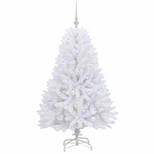 Umělý Skládací Vánoční Strom s stojanem Bílá 150 cm PVC a ocel - obrázek 3