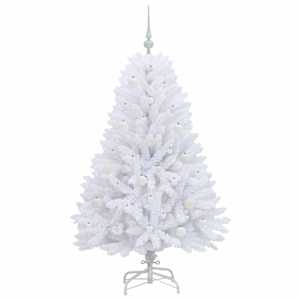 Umělý Skládací Vánoční Strom s stojanem Bílá 150 cm PVC a ocel - obrázek 4