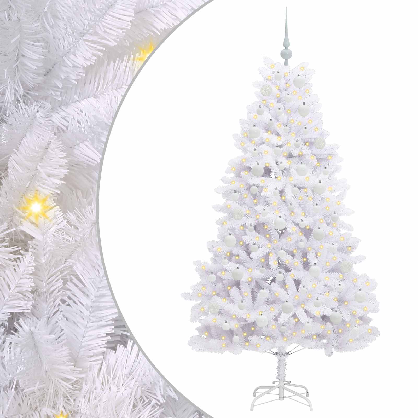 Sapin de Noël Artificiel à Branches Articulées Blanc 180 cm – Image 2